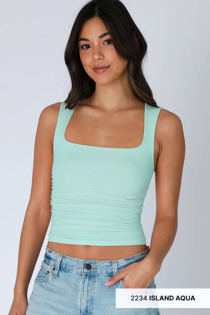 Clean Line Square Shirred Top: 2259 Marina