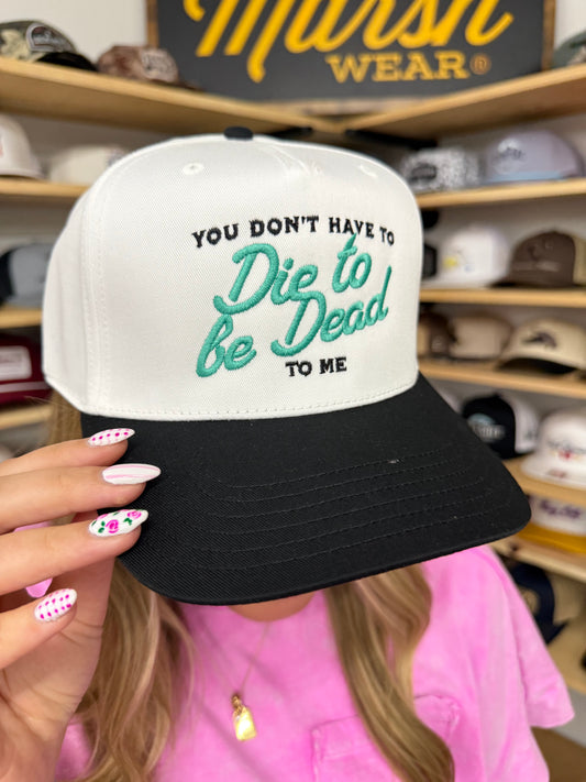 Dead to Me Trucker Hat: Retro Black/ White