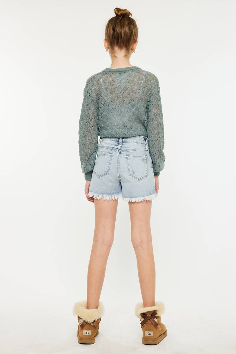 Kan Can youth HIGH RISE MOM SHORTs: LIGHT