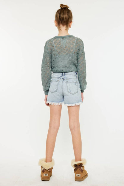 Kan Can youth HIGH RISE MOM SHORTs: LIGHT