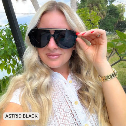 Astrid - Women's Oversized Aviator Sunglasses: Gradient Cheetah