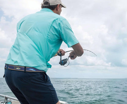 Offshore Slam Men's Woven Ribbon Belt: Buff