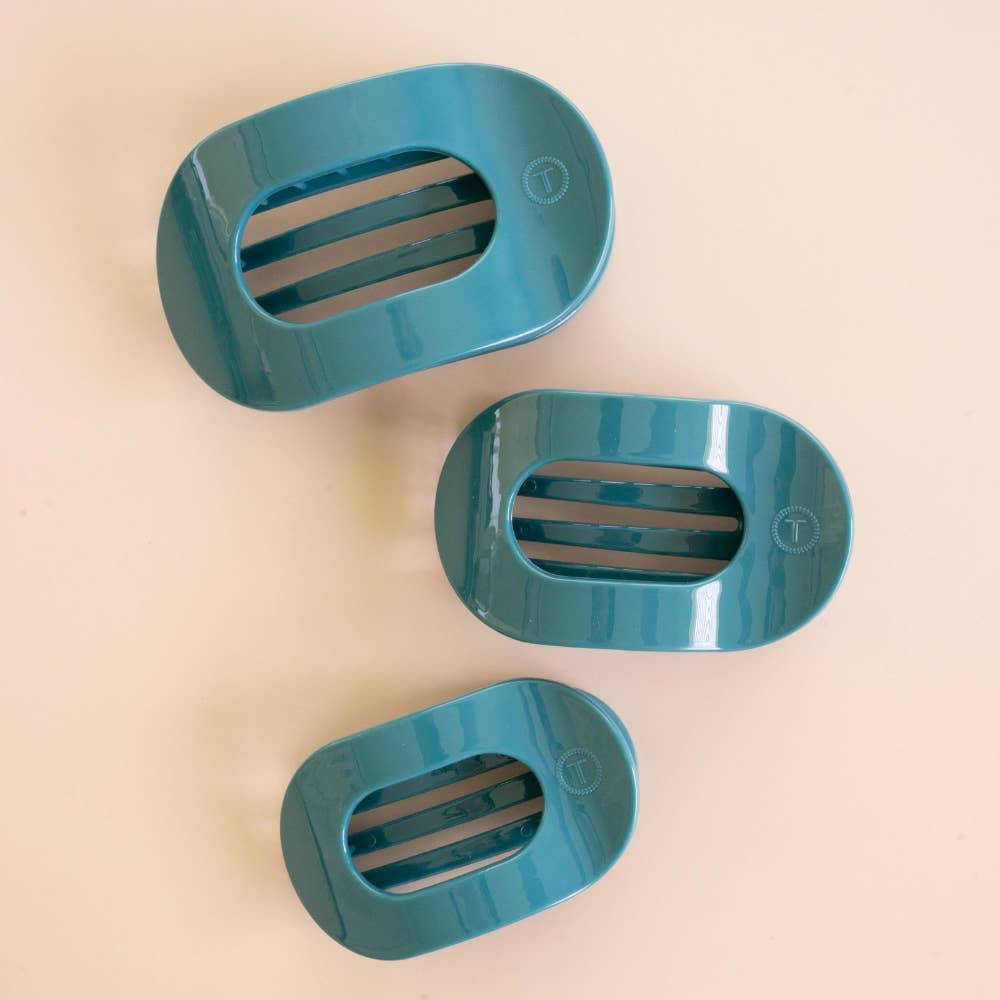Teal With It | Medium | Flat Round Hair Clip
