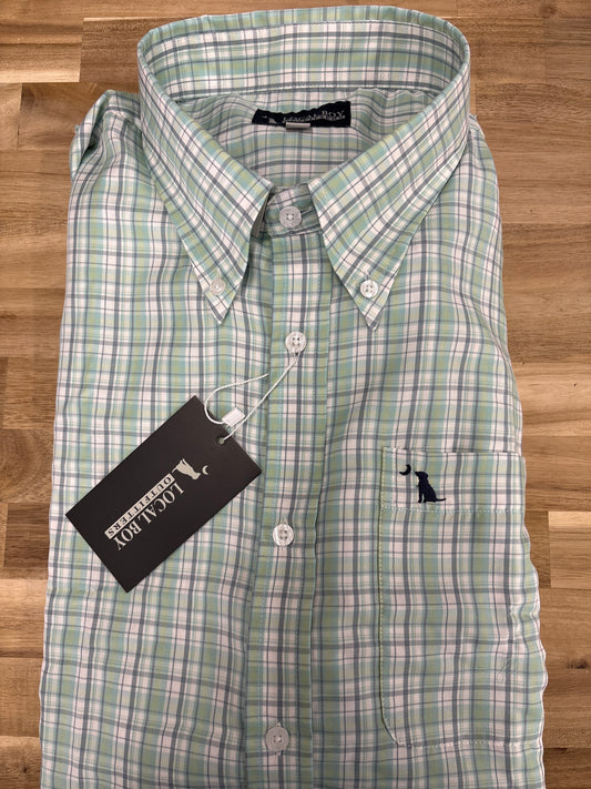 Local Boy Lee Dress Shirt - Teal/Lime/Slate