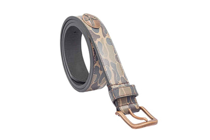 Mallard Old School Camo Leather Belt