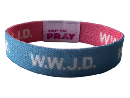 Tap To Pray™ Wristbands - Blue & Pink WWJD: Small / WWJD Pink / Blue