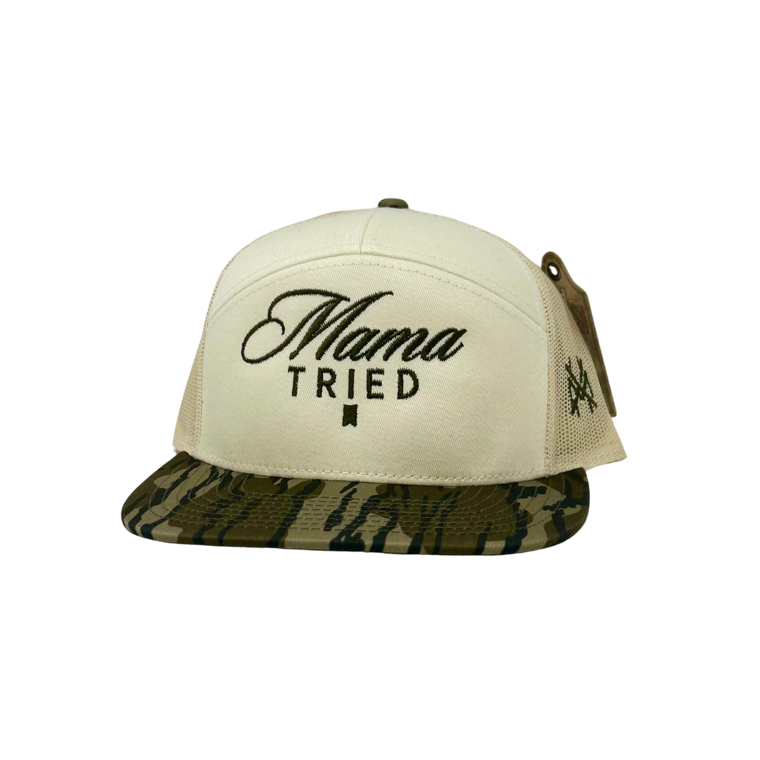 MHC Mama Tried Ultra Trucker Hat: Mossy Oak Breakup Country/Natural Otto