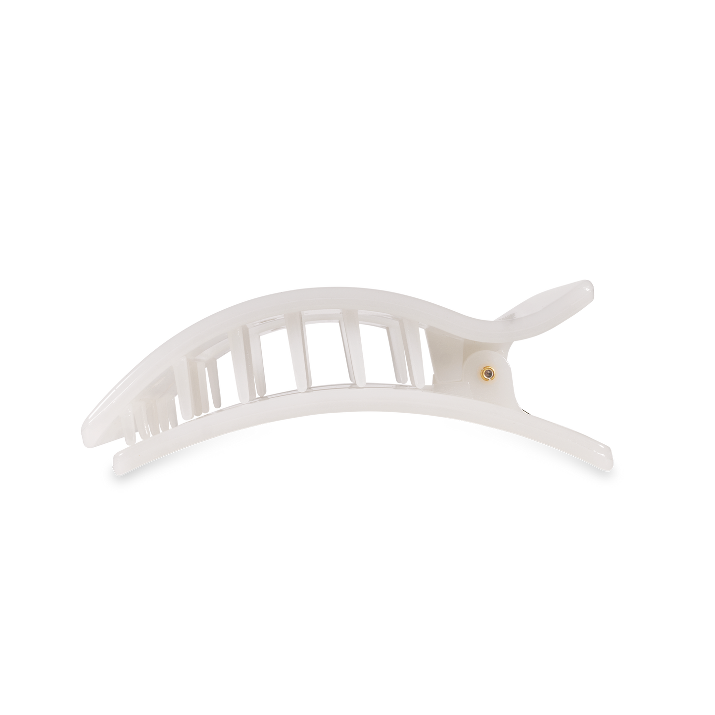 TELETIE Flat Rectangle Hair Clip | Medium | Coconut White