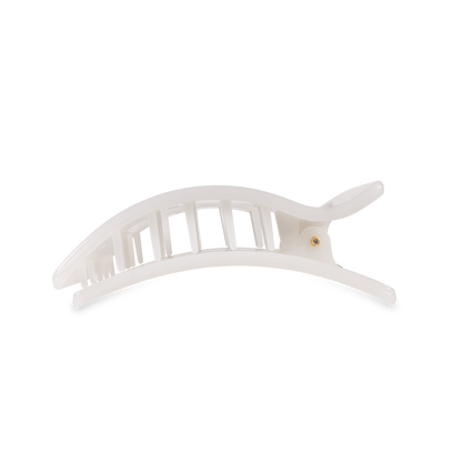 TELETIE Flat Rectangle Hair Clip | Medium | Coconut White