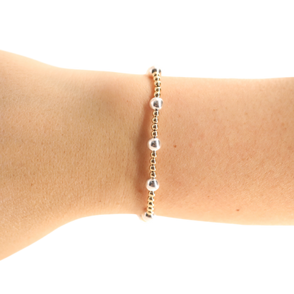 Lively Bracelet in Gold with Silver: Standard 6.75 inch