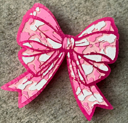 Large Camo Bow Car Freshener : Camo / Pink sands