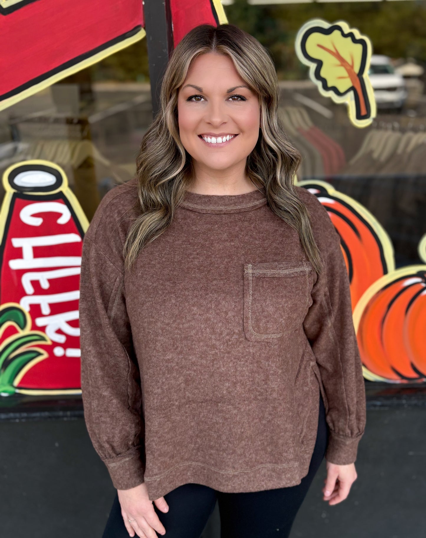 “Cozy Night Top”- Brown