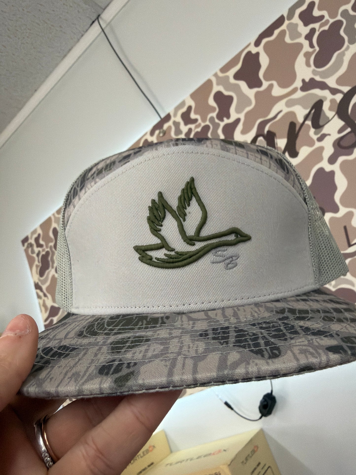 Speckle Bellies - Prep Goose SB hat Flatbill - Deep Swamp Vein Camo 7 Panel