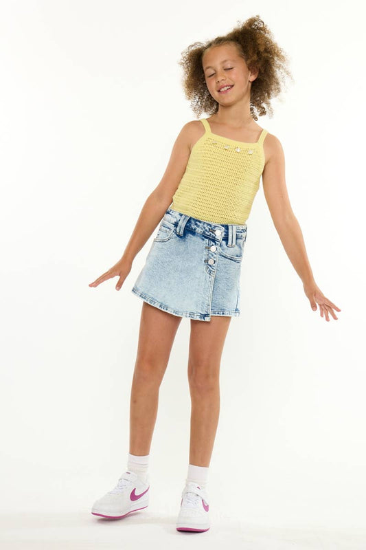 Kan Can Youth Jean Skort- MEDIUM WASHED