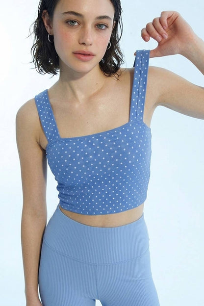 NS8532 - Polka Dot Square Crop Top: 2259 Marina