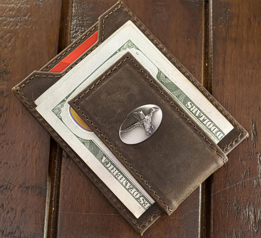 Mallard Magnetic Leather Slim Wallet: Mossy Oak