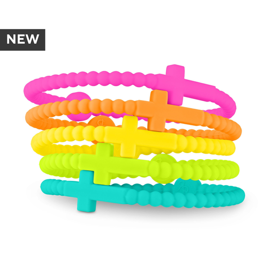 Jesus Bracelets (silicone cross bracelets): Neon