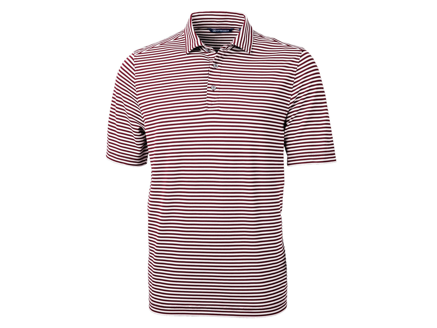 Cutter & Buck Virtue Eco Pique Stripe Recycled Mens Polo: College Purple
