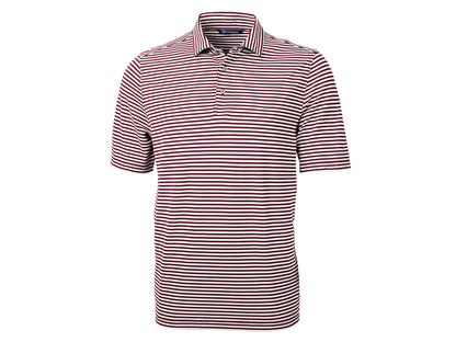 Cutter & Buck Virtue Eco Pique Stripe Recycled Mens Polo: College Purple