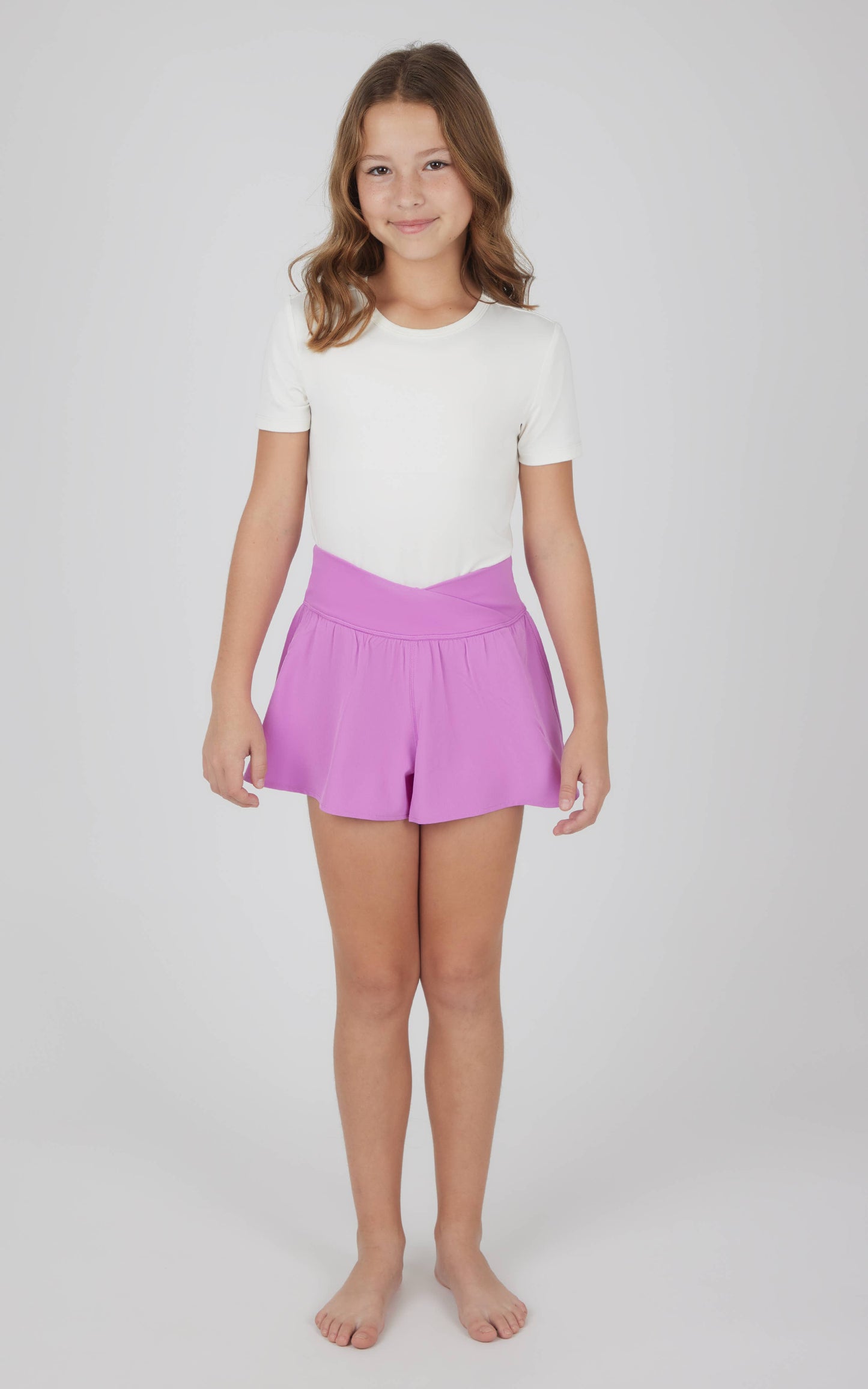 Girls Crossover Hybrid Short with Inner Pant: Black