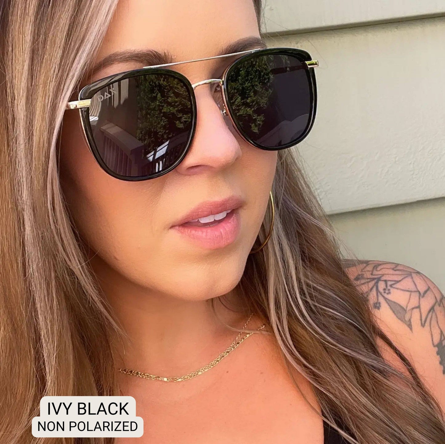 Ivy - Women's Oversized Square Sunglasses: GOLD