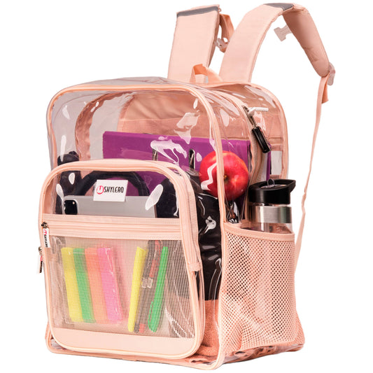Clear Backpack For School XL | Top YKK® Zip | Beige Rhino: Beige Rhino