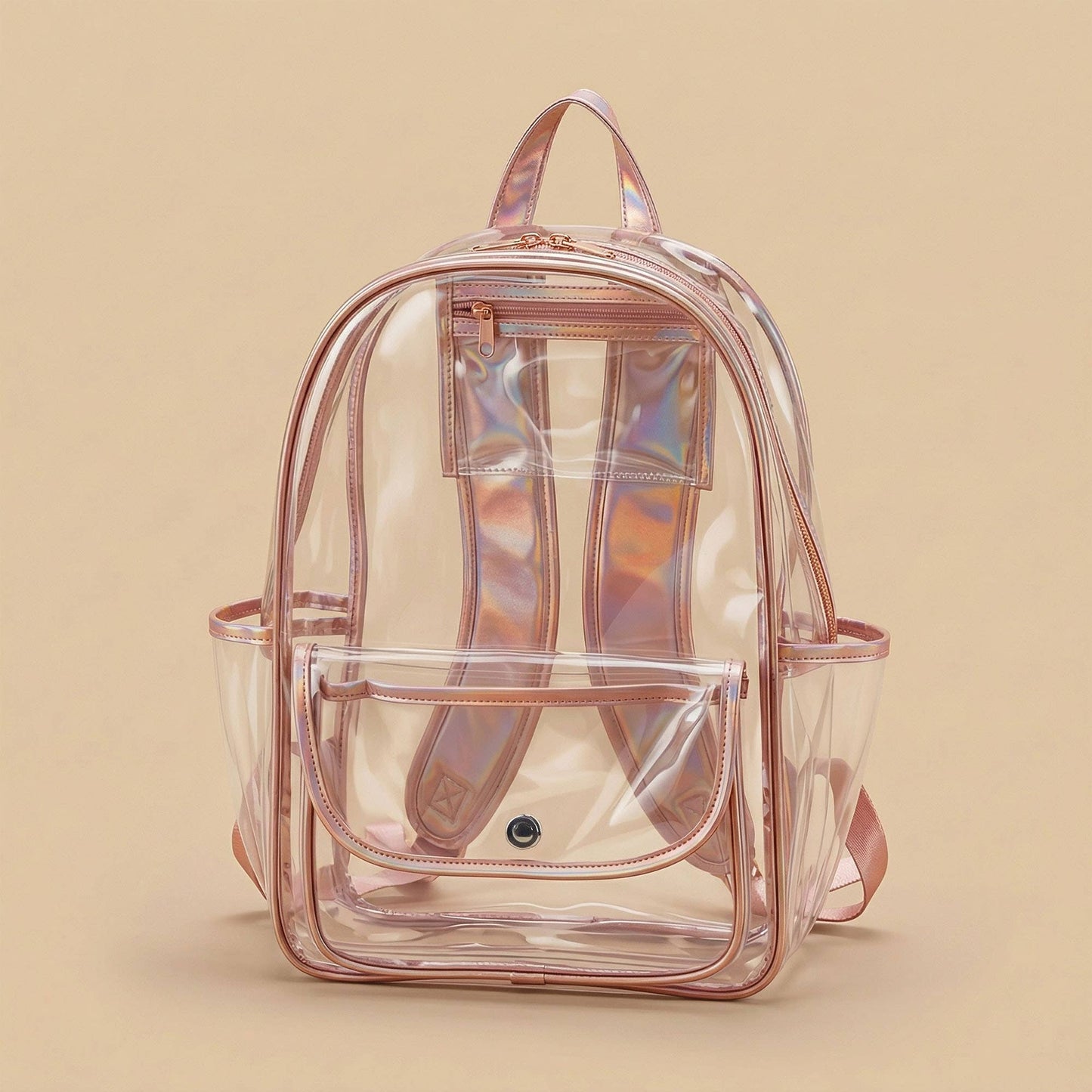 K223 | CLEAR BACKPACK - CLEAR FLAP: Hot Pink