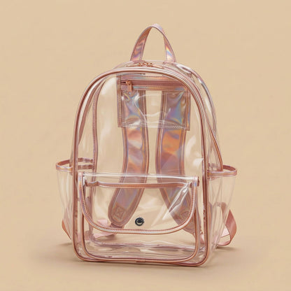 K223 | CLEAR BACKPACK - CLEAR FLAP: Hot Pink