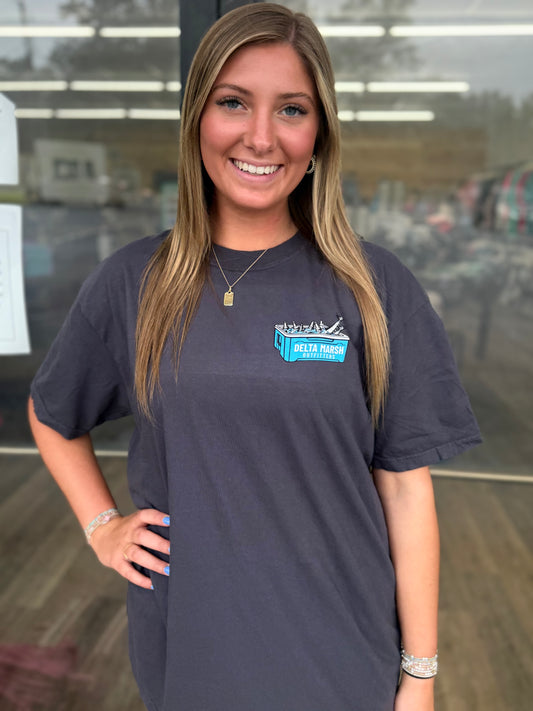 Delta Marsh Outfitters Tee - Day at the Island T-shirt - Graphite