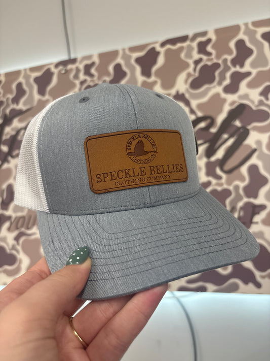 Speckle bellies Logo Rec Leather Patch-Heather Grey