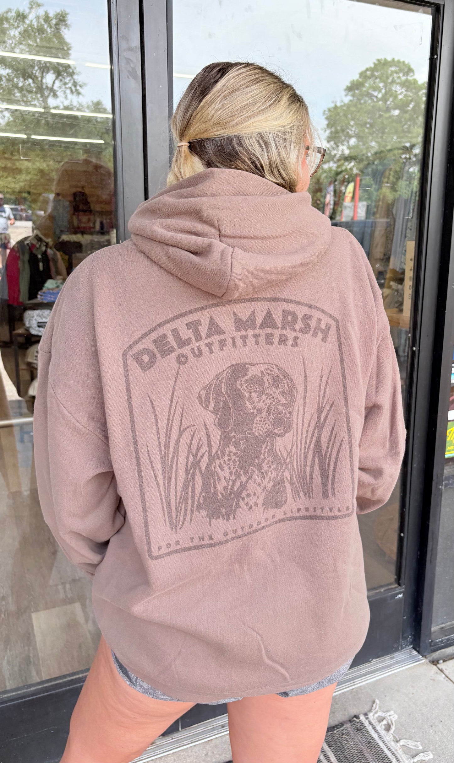 Chocolate Delta Marsh Outfitters Hoodie - Dog Logo