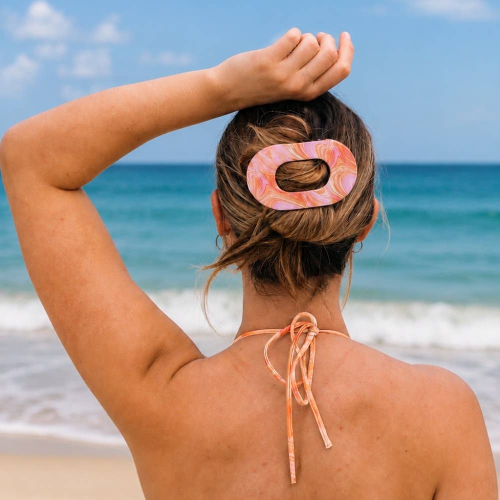 TELETIE Just Keep Swimming | Large | Flat Round Hair Clip