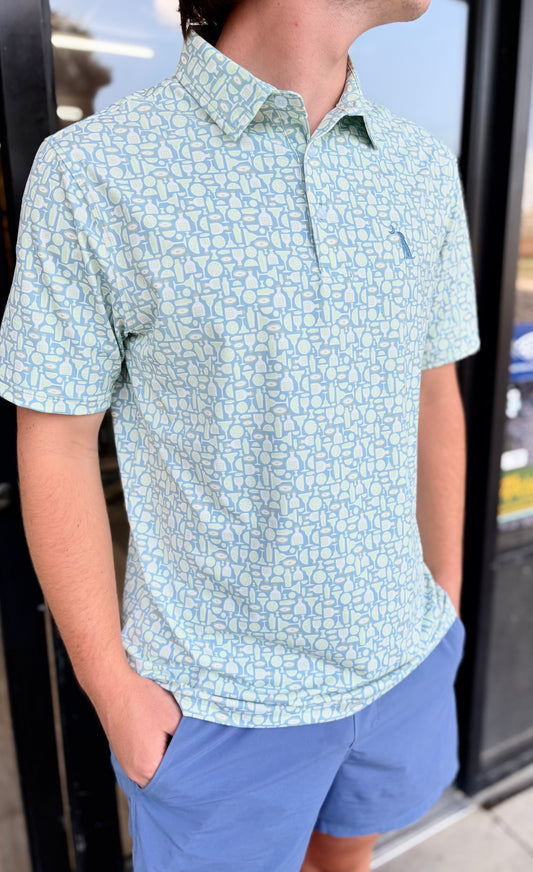 Local Boy Outfitters Dirty Myrtle Polo - Margarita- Green/blue