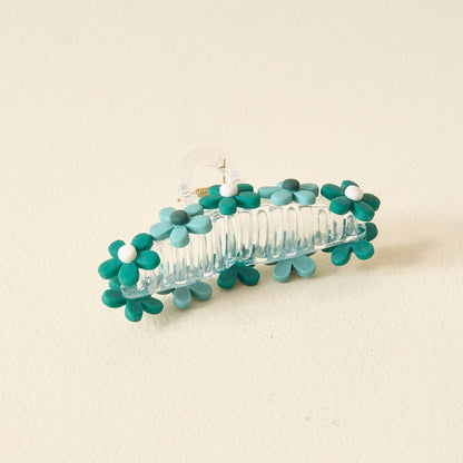 Daisy Claw Clip - Green