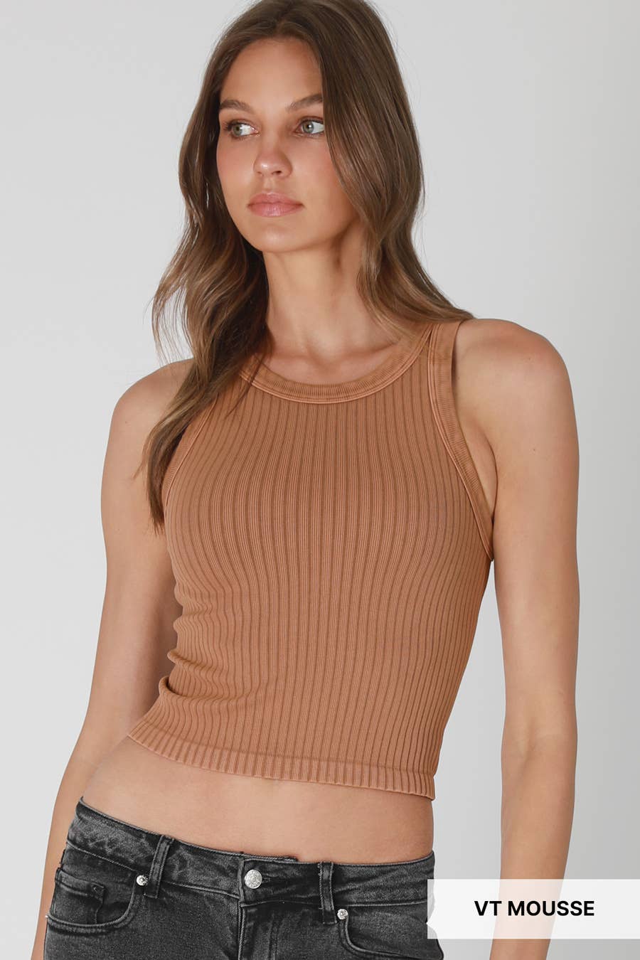 NS8358 - Vintage Wide Ribbed Tank Top: Vintage Raspberry
