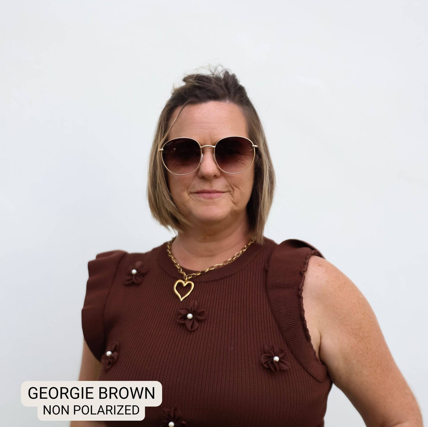 Georgie - Women's Large Round Sunglasses: Black