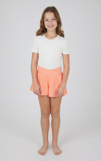 Girls Crossover Hybrid Short with Inner Pant: Black