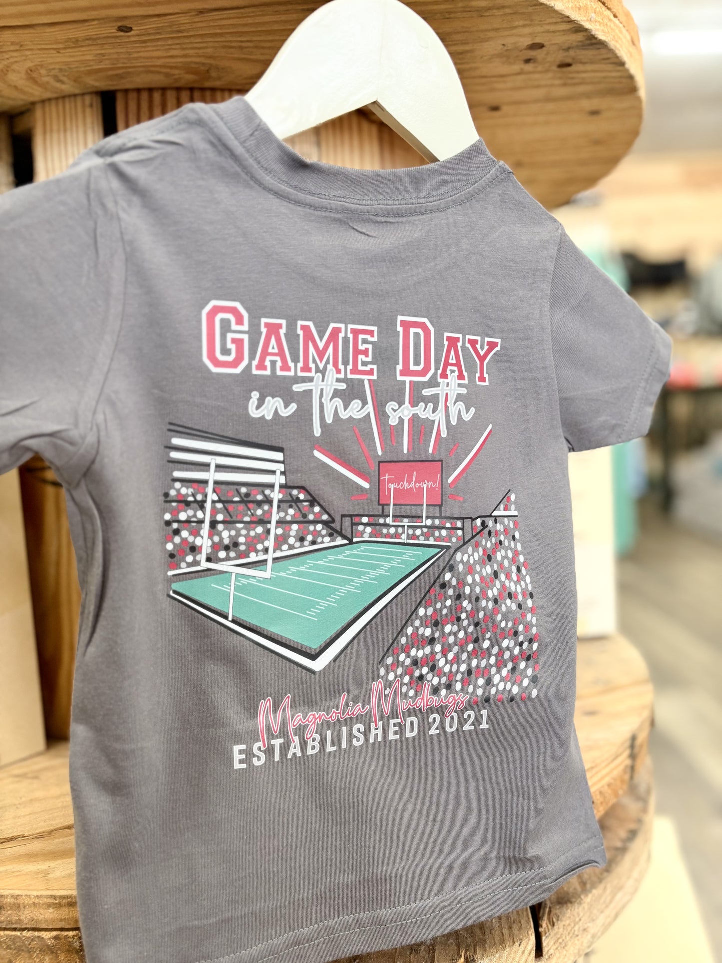 Game Day in the South | Crimson | Football Kid’s Tee