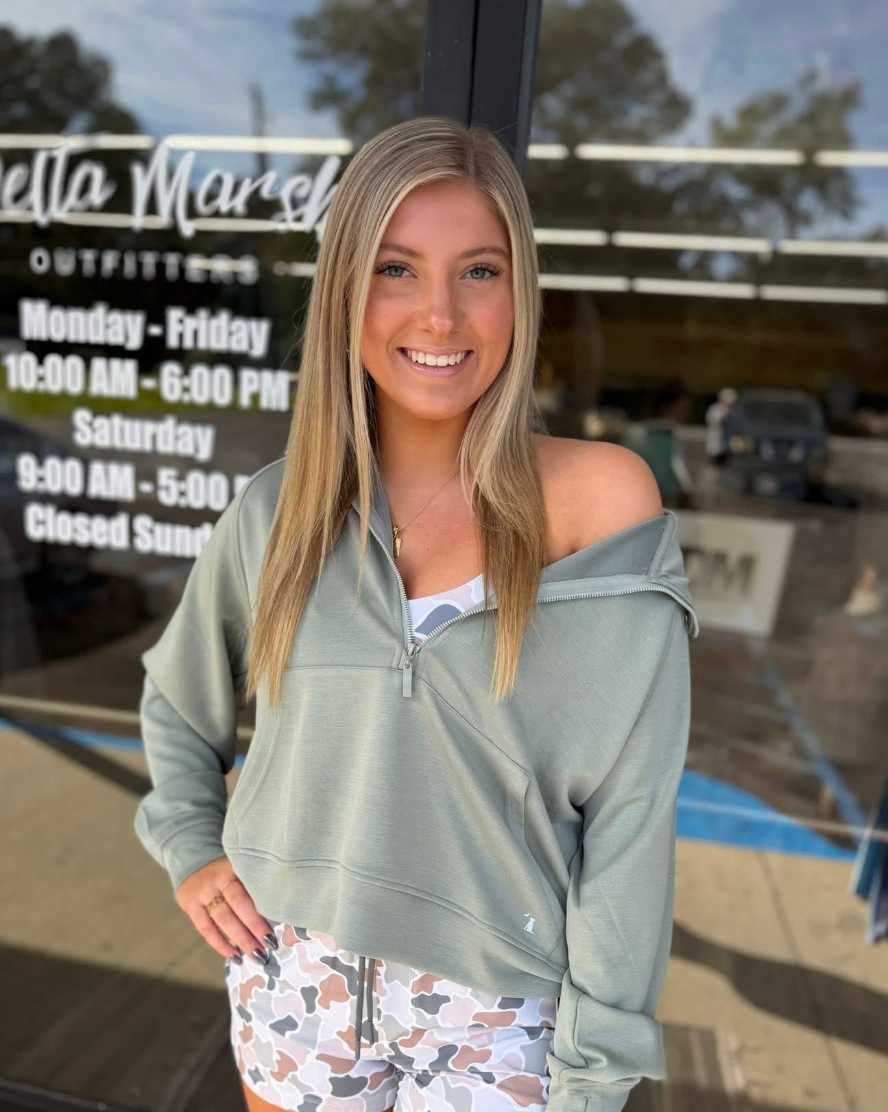 Local Girl Freelance Quarter Zip - Sage