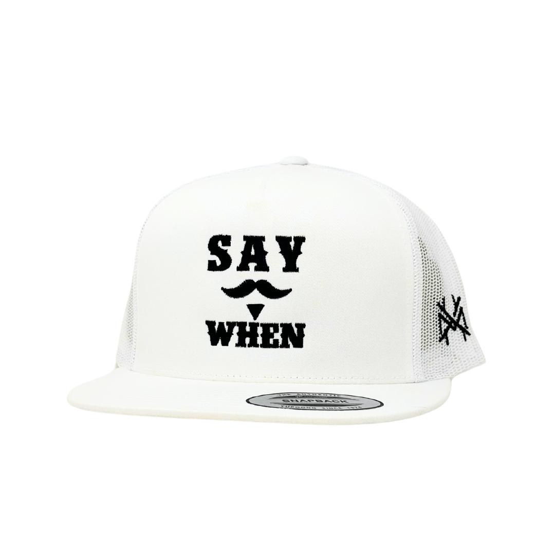 Say When Trucker Hat: 7 Panel Bottomland/Black