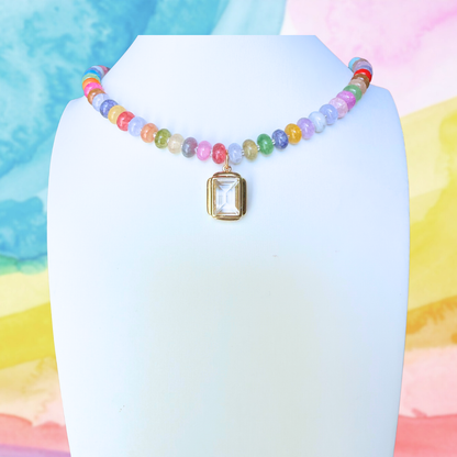Candy Beaded Necklace: Pink