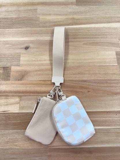 Dual pouch wristlet keychain wallet #U-204