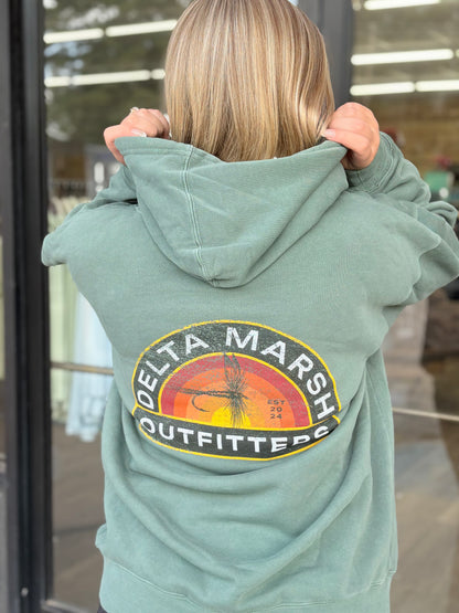 Hunter Green Delta Marsh Outfitters Hoodie - Fish Hookin