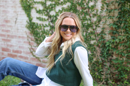 Skye - Unisex Oversized Aviator: Amber