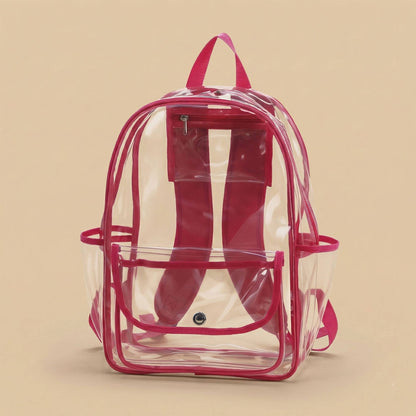 K223 | CLEAR BACKPACK - CLEAR FLAP: Hot Pink