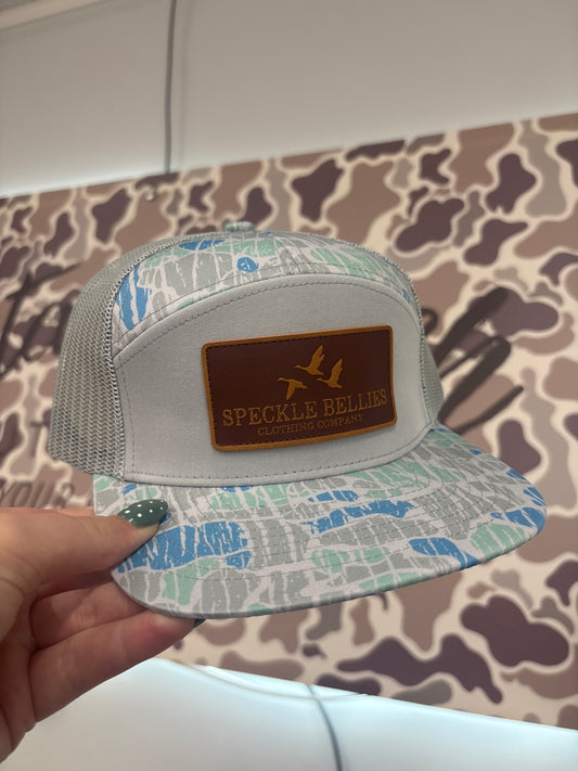 Speckle bellies 3 geese leather 7 panel- Baby Lake