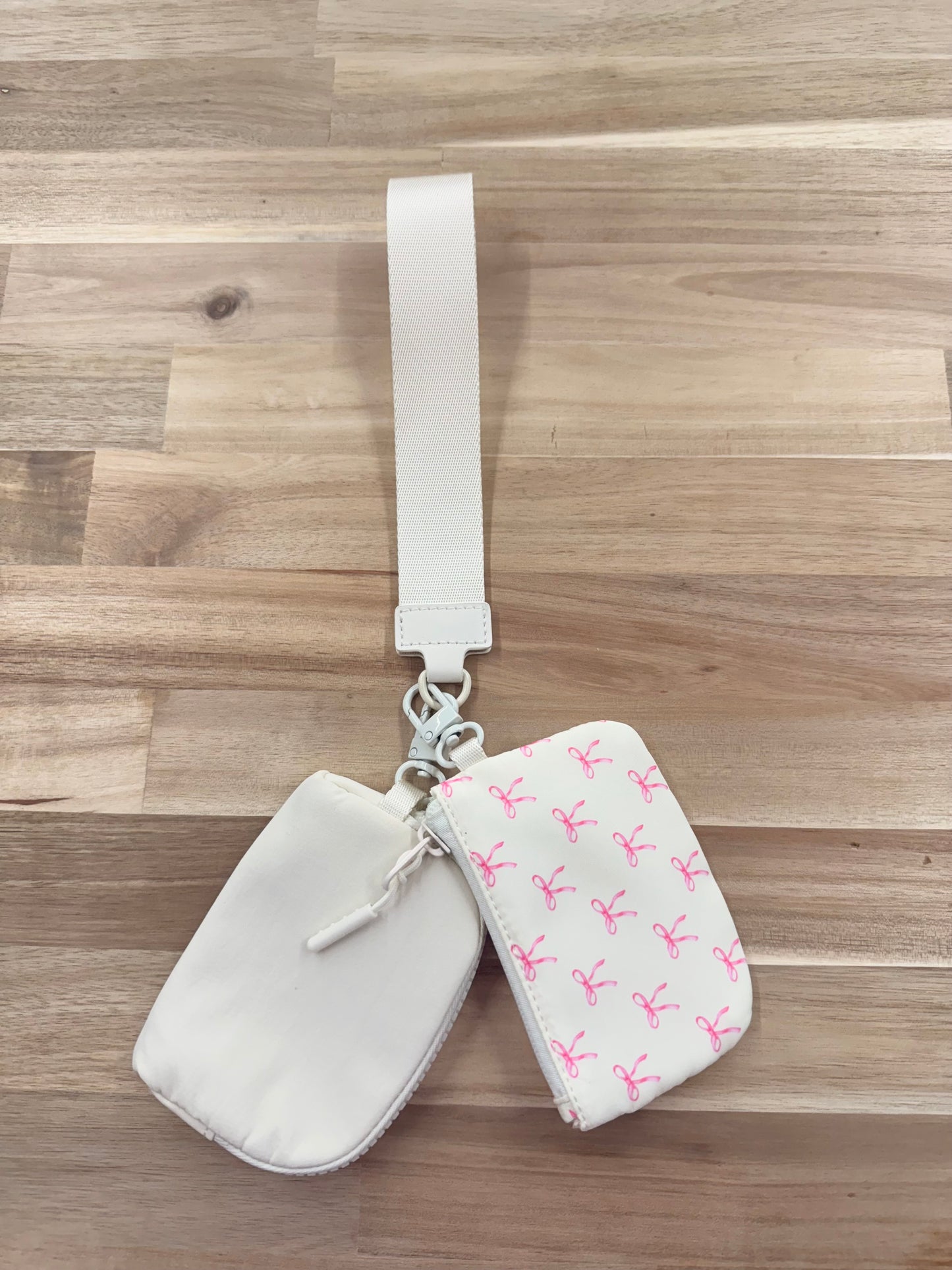 Dual pouch wristlet keychain wallet #U-204