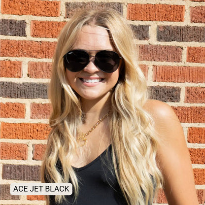 ACE - Unisex Aviator Sunglasses – Polarized Hair-Friendly: Cheetah