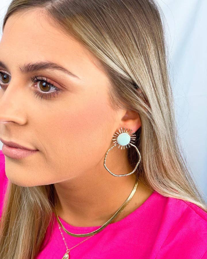 Colorful Sunburst Hoops: Mint