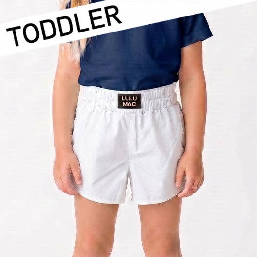 Lulu Mac WHITE TODDLER SOLID SHORT: WHITE
